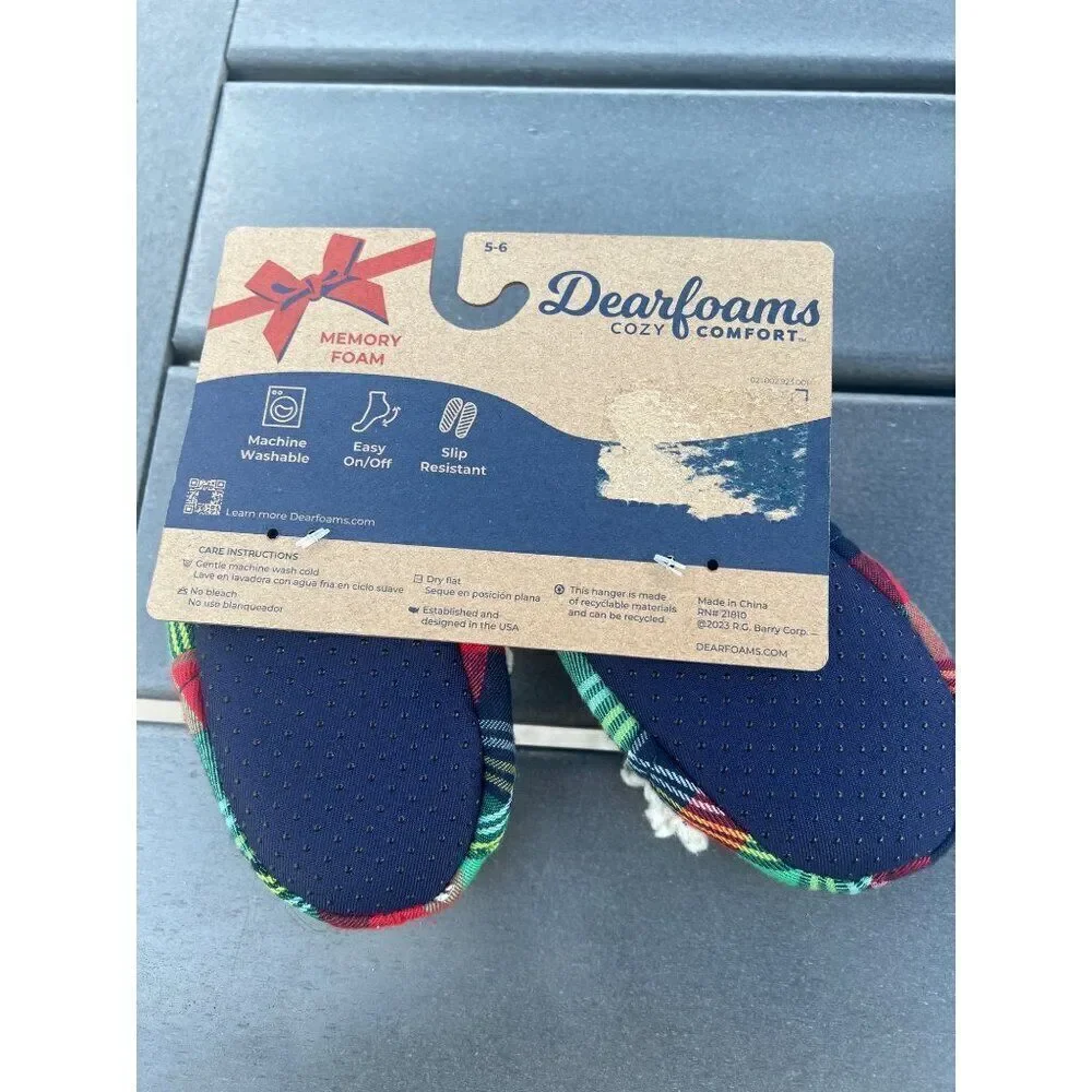 Dearfoam Toddler Plaid Baby bear Slippers